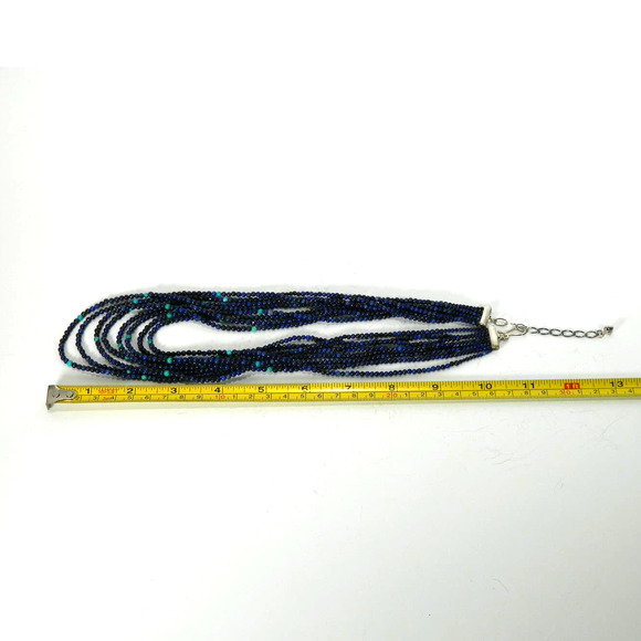 JAY KING STERLING SILVER LAPIS TURQUOISE MULTI  STRAND BEAD NECKLACE 925 - Picture 8 of 8